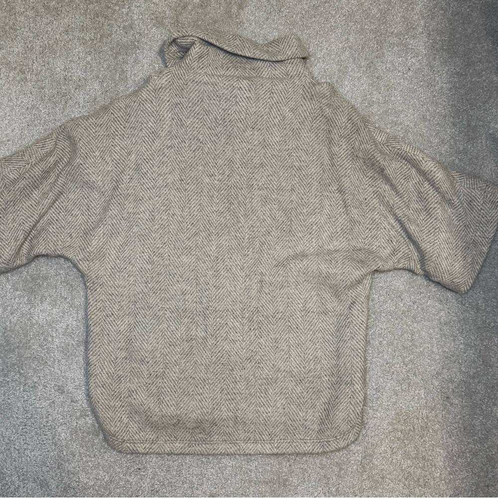 J. Crew Taupe Herringbone Cowl Neck Sweater - Picture 5 of 7